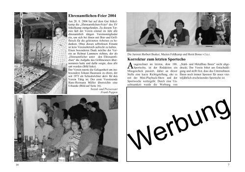 Sportecho Ausgabe 3/2004 Nr. 101 - SV Stikelkamp