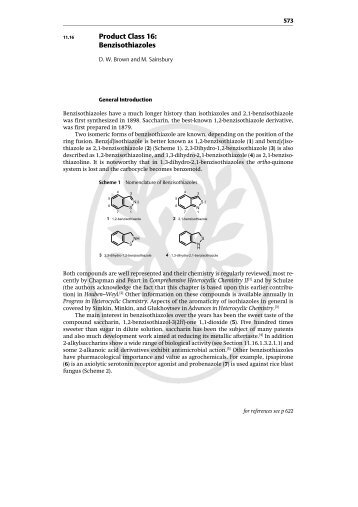 Product Class 16: Benzisothiazoles