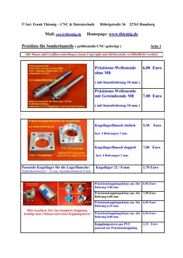 Homepage - Frank Thiemig - CNC & Datentechnik