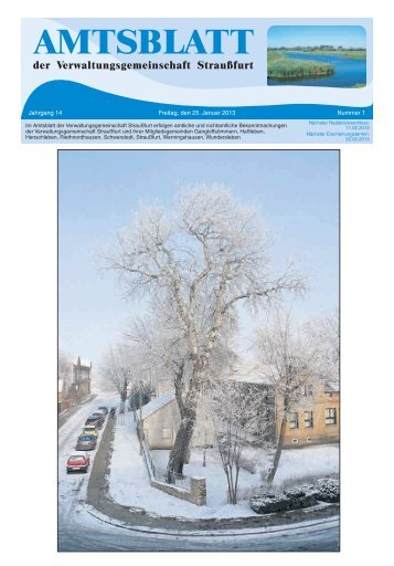 Amtsblatt Januar 2013 - Verwaltungsgemeinschaft Straußfurt