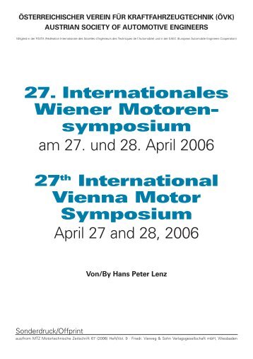 Nachlese zum 27. Internationalen Wiener Motorensymposium
