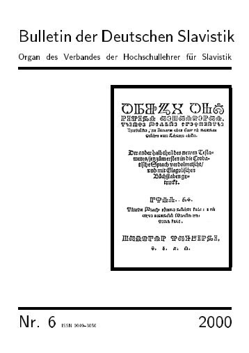 Bulletin der Deutschen Slavistik 2000 - GWDG