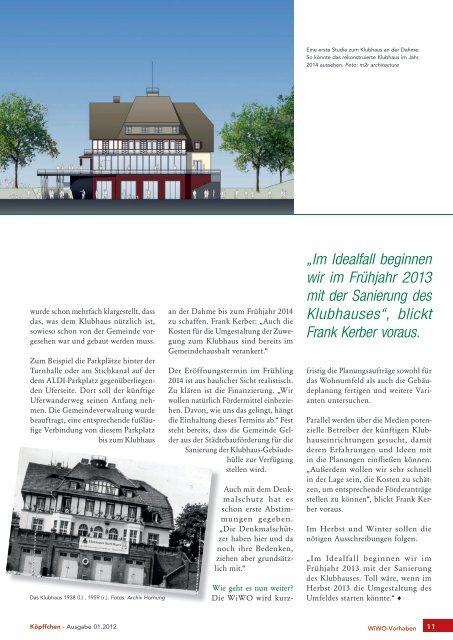 Ausgabe 1 / 2012 - WiWO Wildauer Wohnungsbaugesellschaft