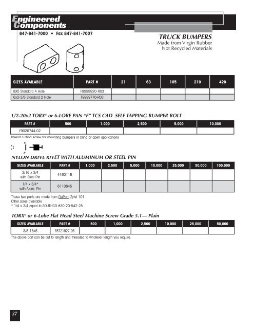 Engineered Components - Anchor Bolt and Screw Company