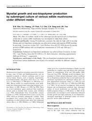 Mycelial growth and exo-biopolymer production ... - cms.daegu.ac.kr