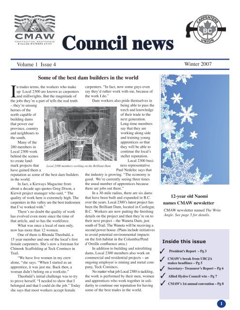 Council news - Carpenters Union BC