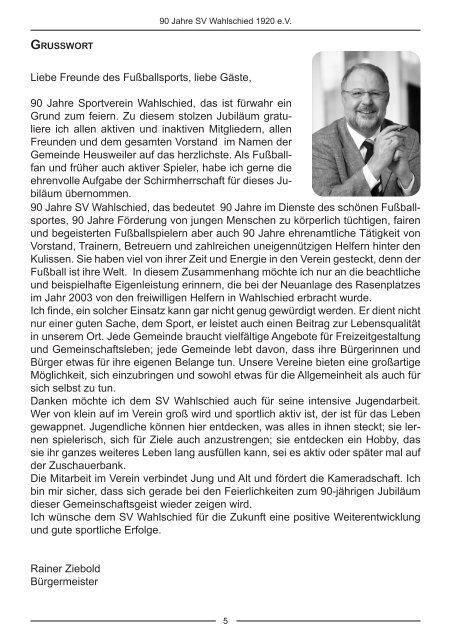 90 Jahre SVW - SV Wahlschied 1920