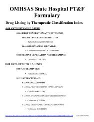 Pennsylvania's State Hospital Drug Formulary