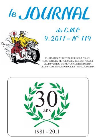 Journal 9.2011 - N° 119 - club motocycliste suisse de la police