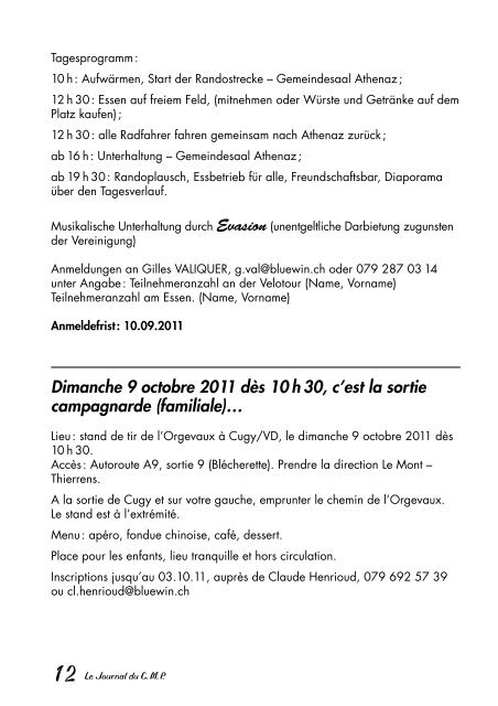 Journal 9.2011 - N° 119 - club motocycliste suisse de la police