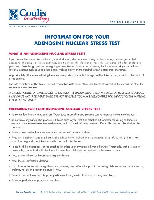 Adenosine Nuclear Stress Test Pdf Coulis Cardiology