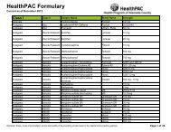 HealthPAC Formulary - By Class