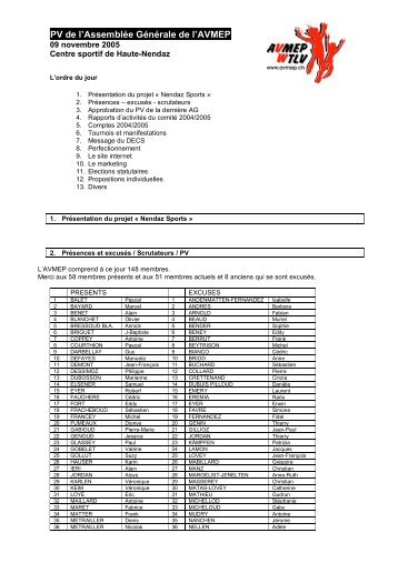 PV de l'Assemblée Générale de l'AVMEP