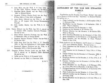 genealogy of the van der straaten family. - Dutch Burgher Union of ...