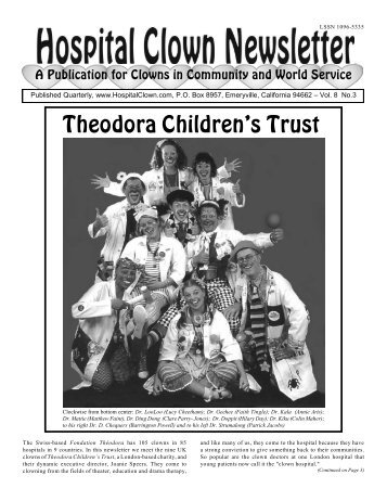 Theodora Children's Trust - Hospital Clown Newsletter
