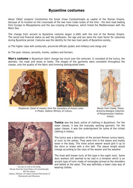 Byzantine Costumes – ThinkQuest - Library