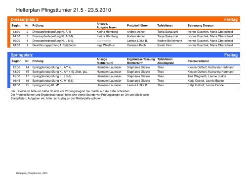 Helferplan Pfingstturnier 21.5 - 23.5.2010 - Reit- und Fahrverein ...