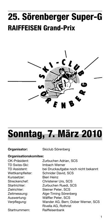Sonntag, 7. März 2010 - Skiclub Sörenberg