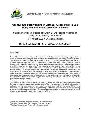 Cashew nuts supply chains in Vietnam: A case study in Dak Nong ...