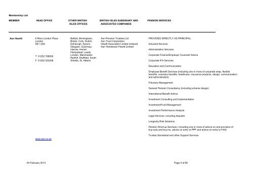 Membership List - Society of Pension Consultants - UK.com