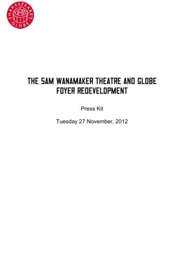 The Sam Wanamaker Theatre Press Pack - Shakespeare's Globe