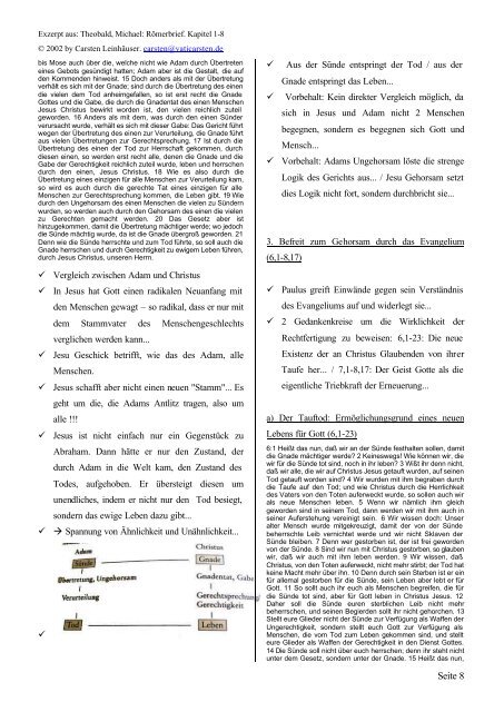 Exzerpt aus: Theobald, Michael: Römerbrief. Kapitel ... - vaticarsten.de