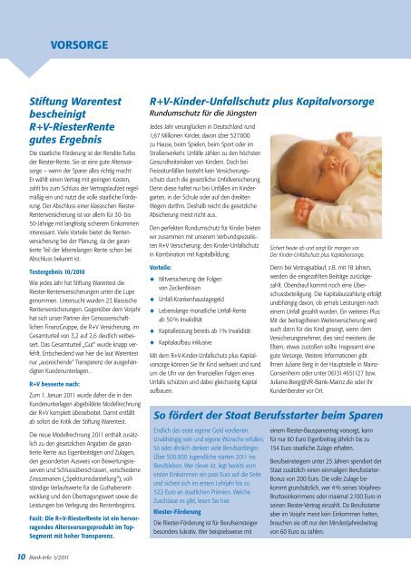 Kundenzeitschrift 1.2011 - VR-Bank Mainz