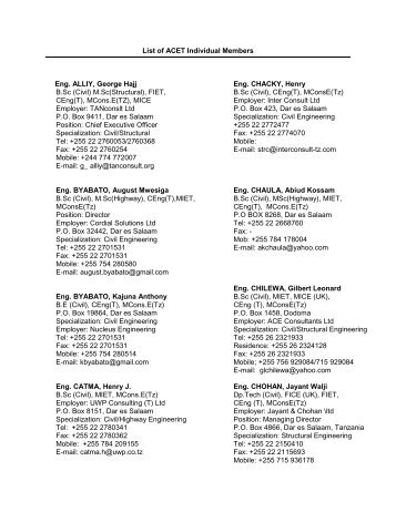 view list of acet individual members