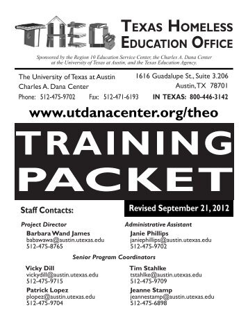 The complete THEO training packet - The Charles A. Dana Center