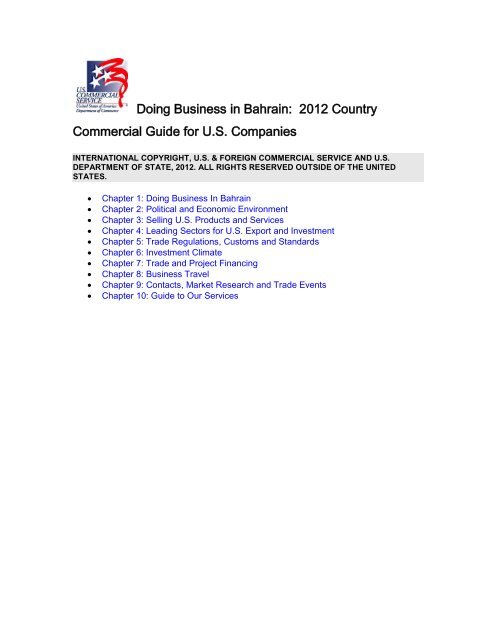 2011 Bahrain Country Commercial Guide - US - Export.gov