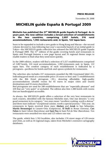 MICHELIN guide España & Portugal 2009