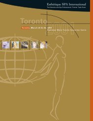 Toronto 2001 Program - Esthétique Spa International