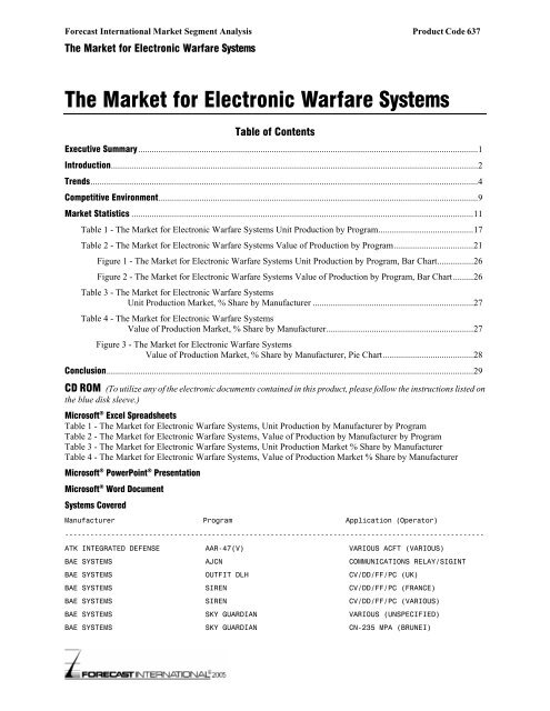 The Market for Electronic Warfare Systems - Forecast International