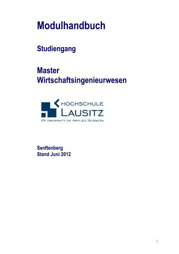 Modulhandbuch Master - Hochschule Lausitz