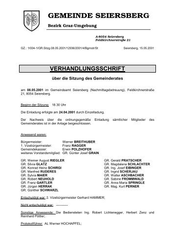 GEMEINDE SEIERSBERG - Seiersberg Online