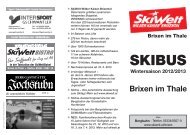 Skibus Fahrplan Brixen im Thale - SkiWelt Wilder Kaiser- Brixental