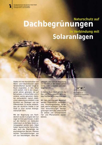 Naturschutz auf Dachbegrünungen in Verbindung mit Solaranlagen