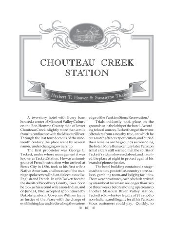 CHOUTEAU CREEK STATION - University of South Dakota