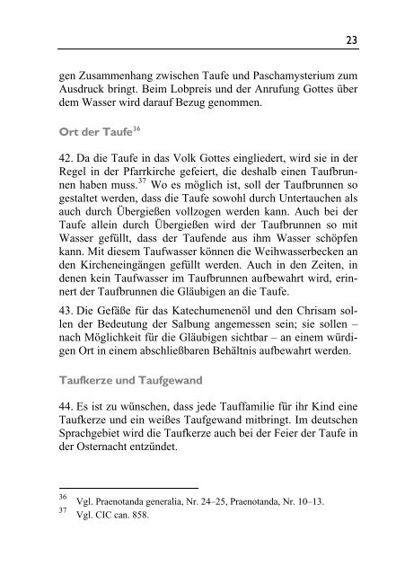 Die Feier der Kindertaufe. Pastorale Einführung - Deutsches ...