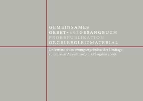 gemeinsames gebet- und gesangbuch probepublikation ...