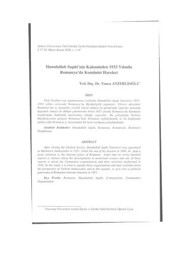 Hamdullah Suphi'nin Kaleminden 1933 Yılında Romanya'da ...