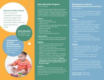 Early Education Program - Edmonton Public Schools