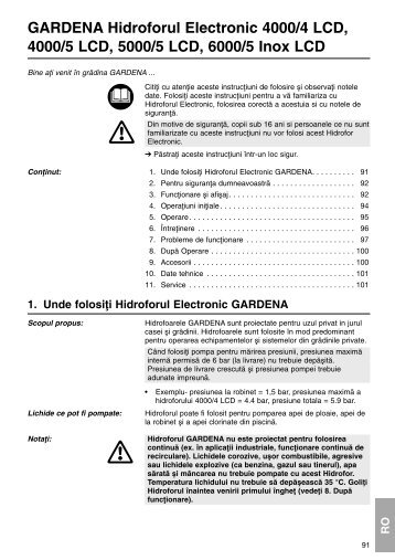 OM, Gardena, Hidroforul Electronic 4000/4 LCD, Art 01763, Art ...