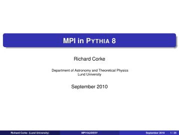 MPI in Pythia 8