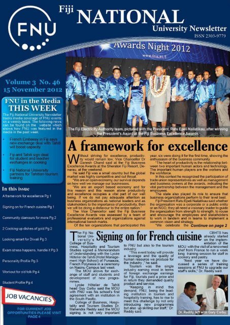 FNU Newsletter Vol3 No 46 May 03 2012 - Fiji National University