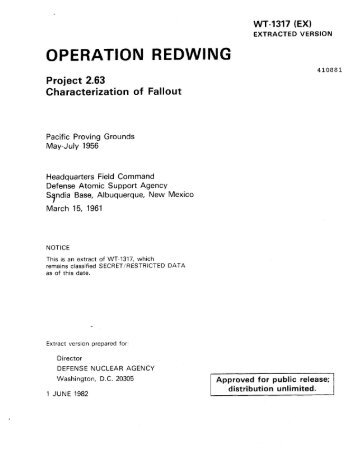 operation redwing - The Office of Health, Safety and Security