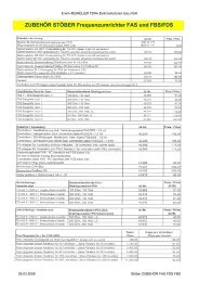 ZUBEHÖR STÖBER Frequenzumrichter FAS und FBS/FDS