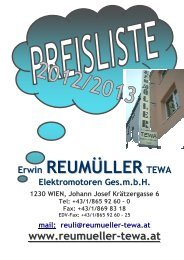 Preisliste - Reumüller - TEWA