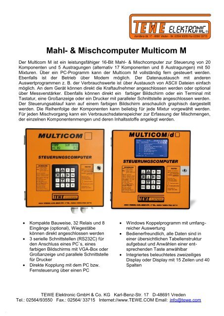 Multicom Computer Mahl- & Mischcomputer Multicom M - tewe.com
