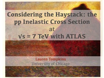Considering the Haystack: the pp Inelastic Cross ... - Physics Division
